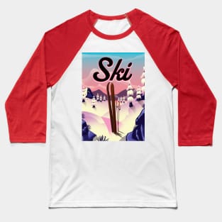 Vintage Ski poster Baseball T-Shirt